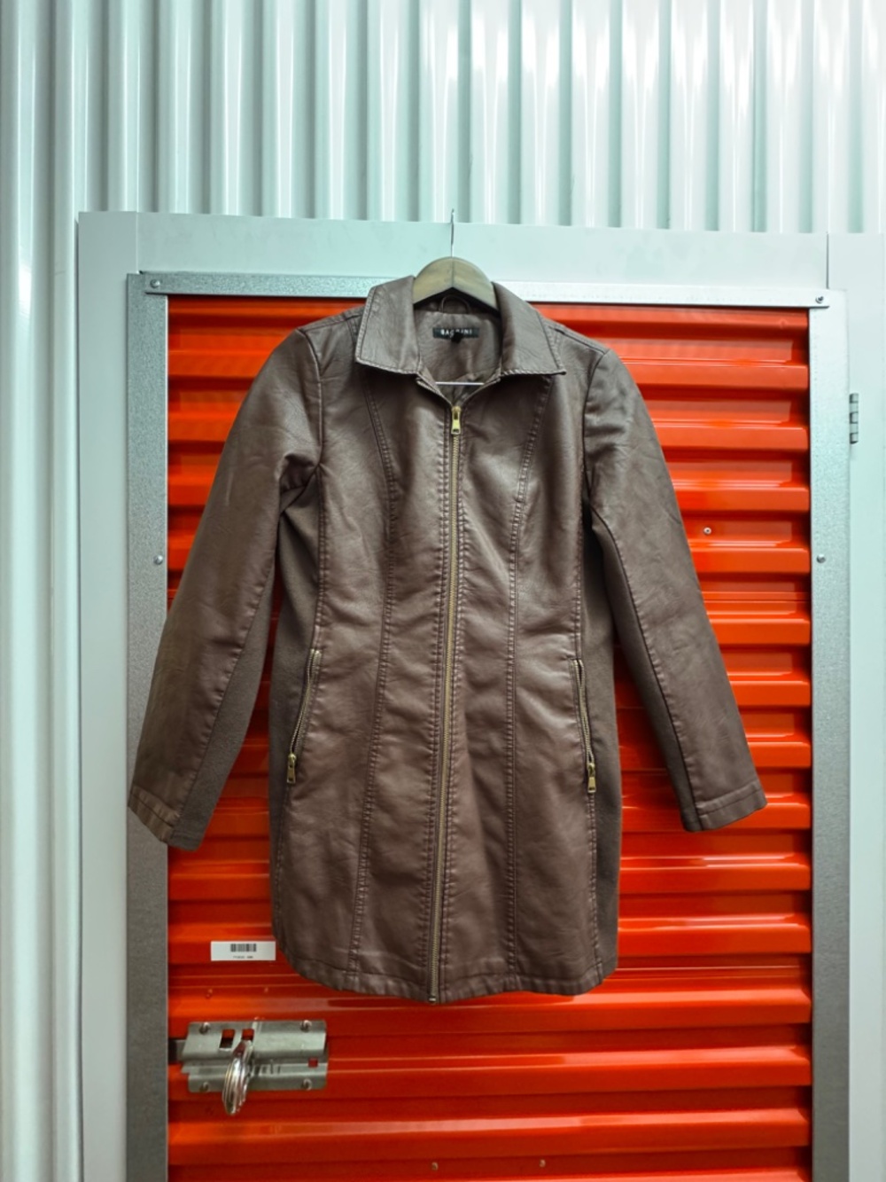 Baccini Burgundy Faux Leather Jacket